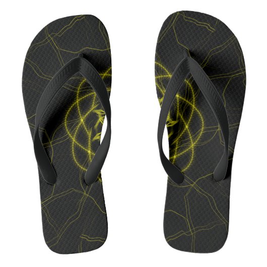 Circuit Pulse – Futuristische Fractale Kunst Teenslippers (Voetbed)