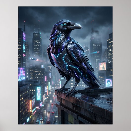 Circuit Raven Neon Toren Poster (Voorkant)