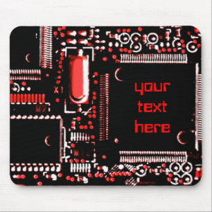 Circuit Red 2 "Jouw tekst"-mondkapje Muismat
