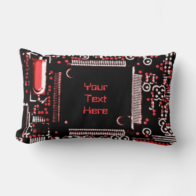 Circuit Red 2 "Jouw tekst" werpt de lumbool van de Kussen (Voorkant)