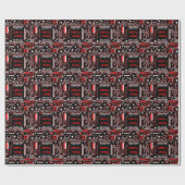 Circuit Red 2 Merry Xmas omslagpapier Cadeaupapier (Vlak)