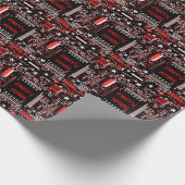 Circuit Red 2 Merry Xmas omslagpapier Cadeaupapier (Hoek)