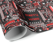 Circuit Red 2 Merry Xmas omslagpapier Cadeaupapier (Rol Hoek)