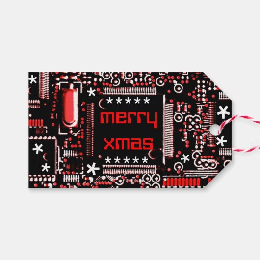 Circuit Red 2 'Merry Xmas' rood terug Cadeaulabel (Voorkant (Horizontaal))