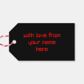 Circuit Red 2 "Merry Xmas"-tekst terug Cadeaulabel (Achterkant Horizontaal)