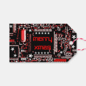 Circuit Red 2 "Merry Xmas"-tekst terug Cadeaulabel (Voorkant (Horizontaal))