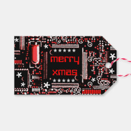 Circuit Red 2 "Merry Xmas"-tekst terug Cadeaulabel
