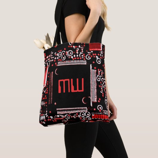 Circuit Red 2 Monogram over canvas tas rood terug (Dichtbij)