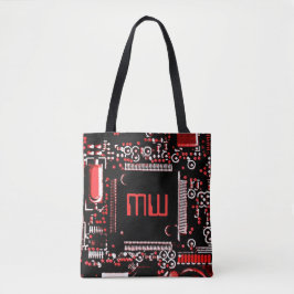Circuit Red 2 Monogram over de gehele canvas tas