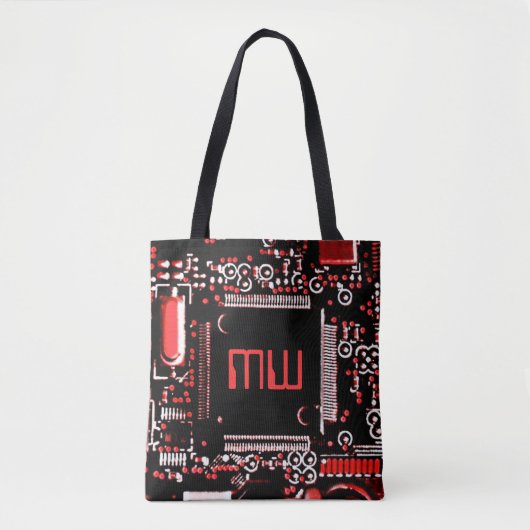 Circuit Red 2 Monogram over de gehele canvas tas (Voorkant)
