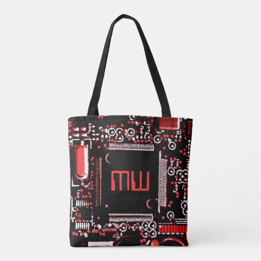 Circuit Red 2 Monogram over de gehele canvas tas (Achterkant)