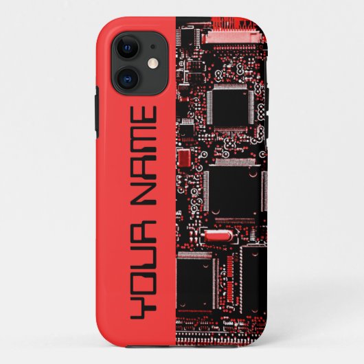 Circuit Red 2 "Naam" iPhone hoesje kant rood (Achterkant)