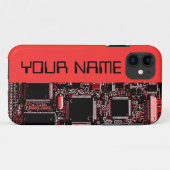 Circuit Red 2 "Naam" iPhone hoesje kant rood (Achterkant (horizontaal))