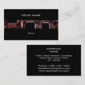 Circuit Red 2 stripe visitekaartje zwart terug (Voorkant / Achterkant)