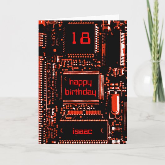 Circuit Red 'Age and Name' verjaardagskaart Kaart (Voorkant)