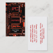 Circuit Red PC-reparaties visitekaartje wit (Voorkant / Achterkant)