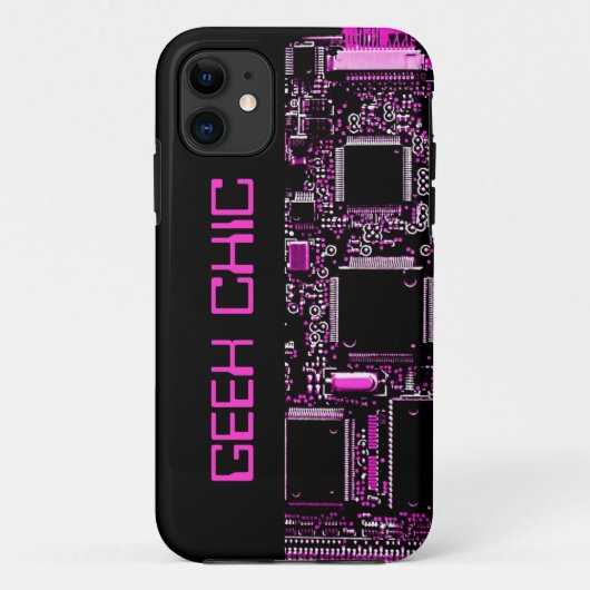 Circuit Roze 'Geek Chic' iPhone hoesje zwart (Achterkant)