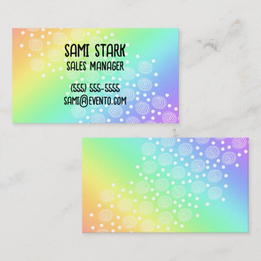 Circuit Stippen Regenbooggradiënt Visitekaartjes (Voorkant / Achterkant)