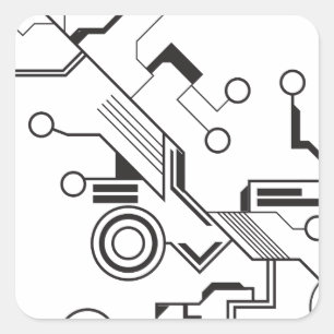 Circuit Vierkante Sticker