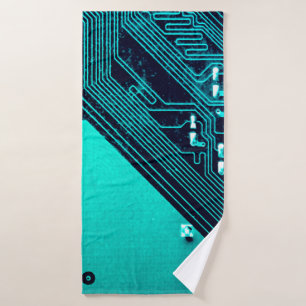 Circuitbord. Elektronische computerhardware Badhanddoek