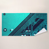 Circuitbord. Elektronische computerhardware Badhanddoek (Badhanddoek)