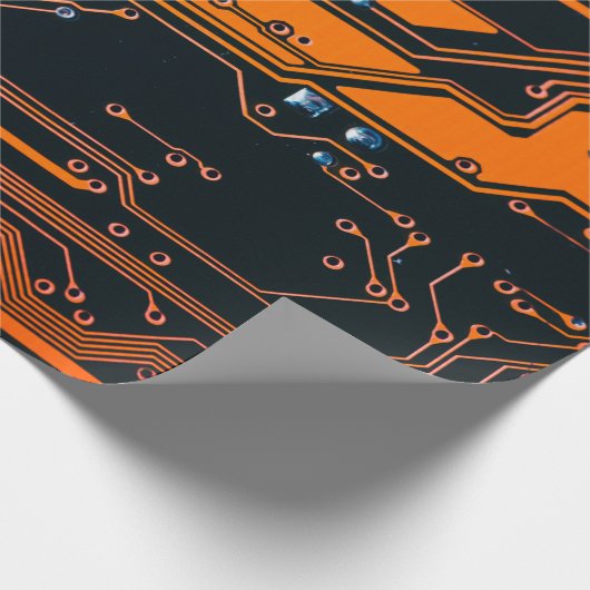 Circuitbord. Elektronische computerhardware Cadeaupapier (Hoek)