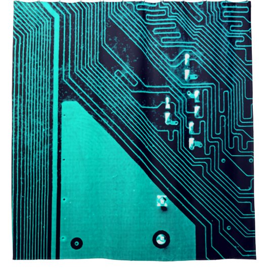 Circuitbord. Elektronische computerhardware Douchegordijn (Voorkant)