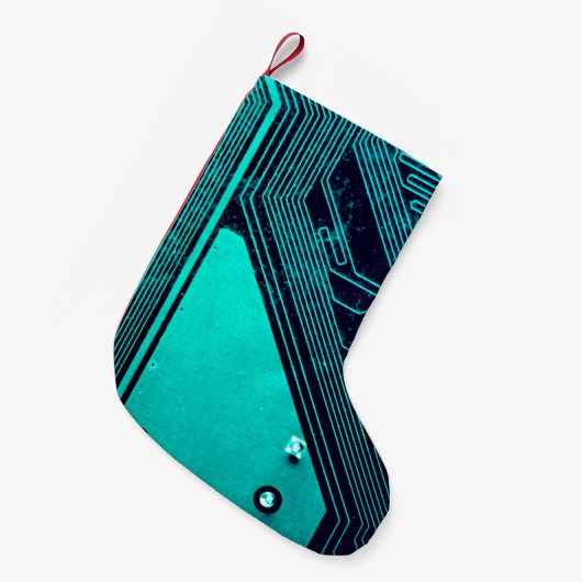 Circuitbord. Elektronische computerhardware Kleine Kerstsok (Voorkant (Hangend))