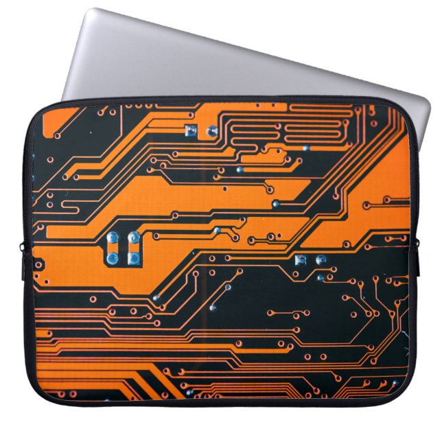 Circuitbord. Elektronische computerhardware Laptop Sleeve (Voorkant)