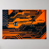 Circuitbord. Elektronische computerhardware Poster (Voorkant)