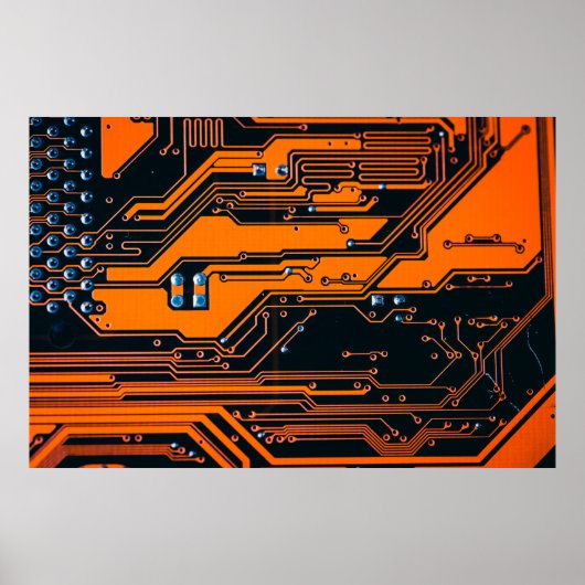Circuitbord. Elektronische computerhardware Poster (Voorkant)