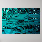 Circuitbord. Elektronische computerhardware Poster (Voorkant)