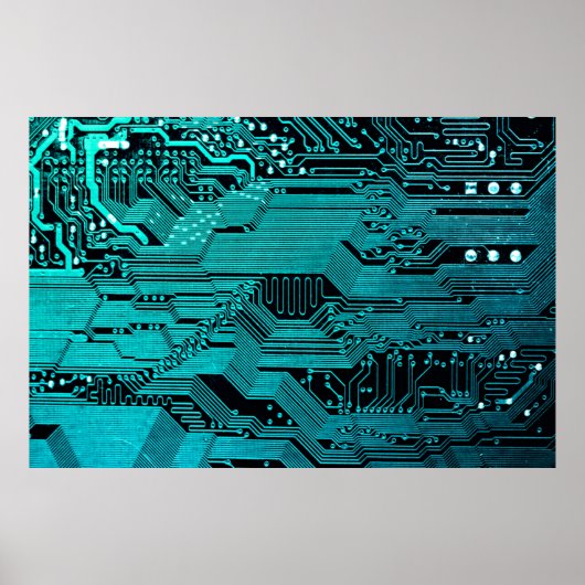 Circuitbord. Elektronische computerhardware Poster (Voorkant)