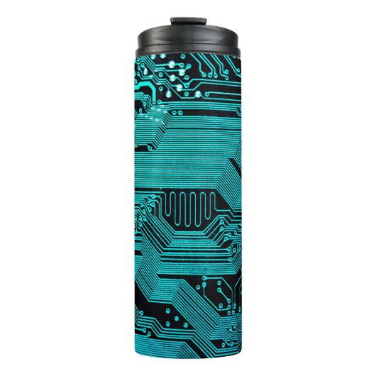 Circuitbord. Elektronische computerhardware Thermosbeker (Voorkant)