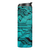 Circuitbord. Elektronische computerhardware Thermosbeker (Gedraaid links)