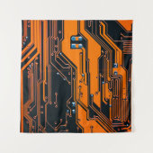 Circuitbord. Elektronische computerhardware Wandkleed (Voorkant (horizontaal))