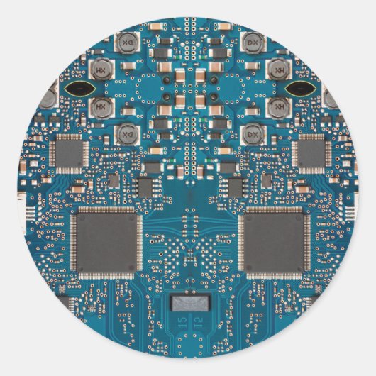 Circuitbord Ronde Sticker (Voorkant)