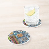 Circuitbord Zandsteen Onderzetter (Zijkant)