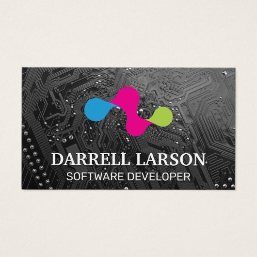 Circuitkaart | Moderne technische Logo Visitekaartje (Voorkant)