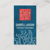 Circuitkaart | Rode Tech-Logo Visitekaartje (Voorkant)