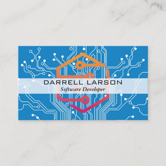 Circuitkaart | Technische Logo Visitekaartje (Voorkant)