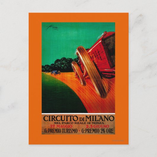 Circuito Di Milano Vintage PosterEurope Briefkaart (Voorkant)