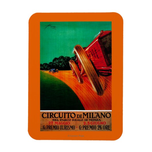 Circuito Di Milano Vintage PosterEurope Magneet (Verticaal)