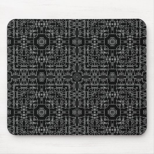 Circuitry Mandala One Mousepad Muismat (Voorkant)