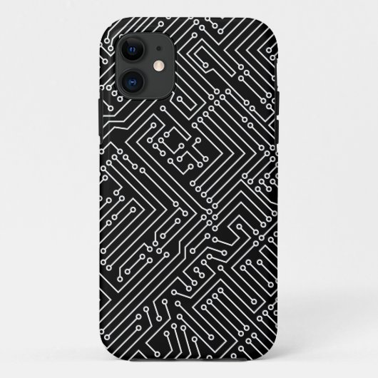Circuitry - Zwart op wit Case-Mate iPhone Case (Achterkant)