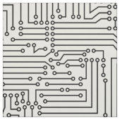 Circuitry - Zwart op wit Stof (Swatch)