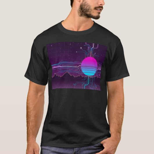 Circuits van de zon - Vaporwave T-shirt (Voorkant)