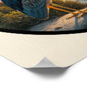 Circulair 3D-Afbeelding van een Geel-gekroonde Nac Poster (Hoek)