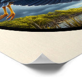 Circulair 3D-Afbeelding van een Geel-gekroonde Nac Poster (Hoek)