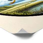 Circulair 3D-Afbeelding van een Geel-gekroonde Nac Poster (Hoek)